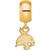 Image of Sterling Silver Gold-plated LogoArt Texas State University Bobcat Extra Small Dangle Bead Charm