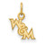 Image of Sterling Silver Gold-plated LogoArt College of William and Mary Extra Small Pendant