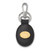 Gold-plated Sterling Silver LogoArt Penn State U Black Leather Oval Key Chain