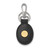 Gold-plated Sterling Silver LogoArt Wake Forest U Black Leather Oval Key Chain GP070WFU-K1