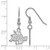 Image of Sterling Silver Rhodium-plated LogoArt University of Tulsa Small Dangle Wire Earrings