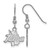 Image of Sterling Silver Rhodium-plated LogoArt University of Tulsa Small Dangle Wire Earrings