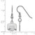 Image of Sterling Silver Rhodium-plated LogoArt Ohio University Extra Small Dangle Wire Earrings