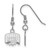 Image of Sterling Silver Rhodium-plated LogoArt Ohio University Extra Small Dangle Wire Earrings