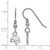 Image of Sterling Silver Rhodium-plated LogoArt Texas State University Bobcat Extra Small Dangle Wire Earrings
