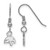 Image of Sterling Silver Rhodium-plated LogoArt Texas State University Bobcat Extra Small Dangle Wire Earrings