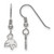 Sterling Silver Rhodium-plated LogoArt Texas State University Bobcat Extra Small Dangle Wire Earrings