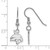 Image of Sterling Silver Rhodium-plated LogoArt Texas State University Bobcat Small Dangle Wire Earrings