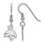 Image of Sterling Silver Rhodium-plated LogoArt Texas State University Bobcat Small Dangle Wire Earrings