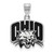 Image of Sterling Silver Rhodium-plated LogoArt Ohio University Medium Enameled Pendant