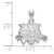 Image of Sterling Silver Rhodium-plated LogoArt Ohio University Bobcat Small Pendant