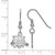 Image of Sterling Silver Rhodium-plated LogoArt Ohio University Bobcat Extra Small Dangle Wire Earrings