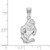 Image of Sterling Silver Rhodium-plated LogoArt Georgia Southern University Eagle Large Pendant SS025GSU