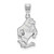 Image of Sterling Silver Rhodium-plated LogoArt Georgia Southern University Eagle Large Pendant SS025GSU
