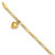 Image of 14K Yellow Gold Figaro Link with Dangling Heart Anklet ANK66-9