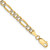 Image of 14K Yellow Gold 3.9mm Hollow with Rhodium Pave Figaro Chain