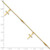 Image of 10k Yellow Gold Polished and Textured Cross 9in Plus 1in ext. Anklet