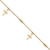 Image of 10k Yellow Gold Polished and Textured Cross 9in Plus 1in ext. Anklet