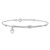 Image of Sterling Silver Rhodium-plated Beads and Heart 9in Plus 1in ext Anklet