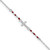 Image of Sterling Silver Rhodium-plated Polished CZ Red Enamel Bead Cross Anklet