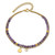 Image of Chisel Stainless Steel Polished Yellow IP-plated Amethyst and Crystal Cross 9 inch Anklet Plus 2 inch Extension