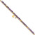Image of Chisel Stainless Steel Polished Yellow IP-plated Amethyst and Crystal Cross 9 inch Anklet Plus 2 inch Extension