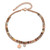 Image of Chisel Stainless Steel Polished Rose IP-plated with Crystal and Imitation Sardonyx Cross 9 inch Anklet Plus 2 inch Extension
