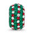 Sterling Silver Reflections Rhodium-plated Red/Green/White Preciosa Crystal Bead