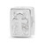Sterling Silver Reflections Rhodium-plated Enamel & CZ Cross Jesus Loves You Square Bead