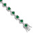 Image of Cheryl M Sterling Silver Rhodium-plated Fancy Cushion-cut Green Glass and Brilliant-cut White CZ 7.5 Inch Bracelet