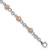 Image of Cheryl M Sterling Silver Rhodium-plated and Rose Gold-plated Accent Brilliant-cut CZ Bezel 11 Station 7.25 Inch Bracelet