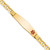Image of 14K Yellow Gold Medical Soft Kite-shape Red Enamel Anchor Link ID Bracelet XM575FC-7