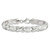 Image of Sterling Silver Polished and Satin X and O Bracelet QG3307-8
