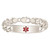 Image of Sterling Silver Polished Medical Curb Link ID Bracelet XSM175-8.5
