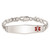 Image of Sterling Silver Rhodium-plated Medical ID Figaro Link Bracelet XSM25-8