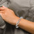 Image of Sterling Silver Polished and Textured Fancy Link 7.5in Bracelet QG6397-7.5