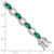 Image of Sterling Silver Rhodium-plated White and Green CZ Link Bracelet QG6479-7
