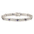 Image of Sterling Silver Rhodium-plated Blue Glass and CZ 7.25 inch Bracelet QX436CZ