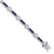 Image of Sterling Silver Rhodium-plated Blue Glass and CZ 7.25 inch Bracelet QX631CZ