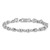 Image of Sterling Silver Polished and Textured Link 7.5in Bracelet