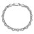 Image of Sterling Silver Polished and Textured Link 7.5in Bracelet
