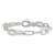 Sterling Silver Polished and Textured Paperclip Link Bracelet