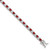 Image of Sterling Silver Rhodium-plated Red Glass and CZ 7 inch Bracelet