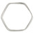 Image of Sterling Silver Polished 2 Hexagon Shape Slip On Bangle Bracelet