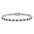 Image of Sterling Silver Rhodium-plated Blue Glass and CZ 7 inch Bracelet