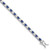 Image of Sterling Silver Rhodium-plated Blue Glass and CZ 7 inch Bracelet