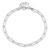 Sterling Silver Diamond-cut Fancy Open Link w/.75 in Ext. Bracelet