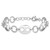 Image of Sterling Silver Rhodium-plated Diamond-cut Link w/1 in ext. Bracelet