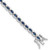 Image of Sterling Silver Rhodium-plated with Blue and White CZ 7.5in Bracelet