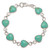 Image of Sterling Silver Rhodium-plated Heart-shaped Simulated Turquoise Bracelet